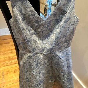 Elegant Silver Floral Dress